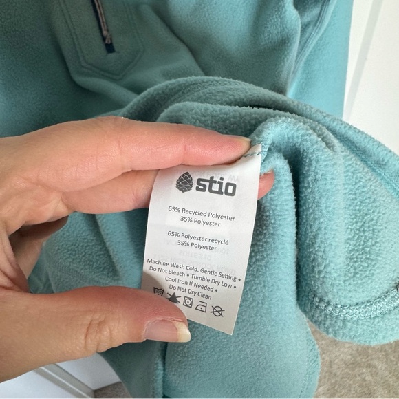 NWT Stio Turpin Half Zip Fleece Pullover Aqua Blue Outdoors Size Small - Picture 5 of 6